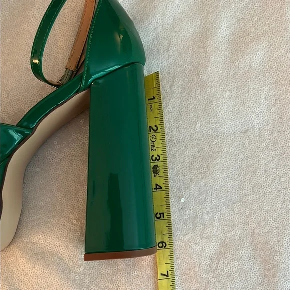 70s disco vintage style 6 inch Green Platform Heels - see measurements f… - Picture 12 of 17